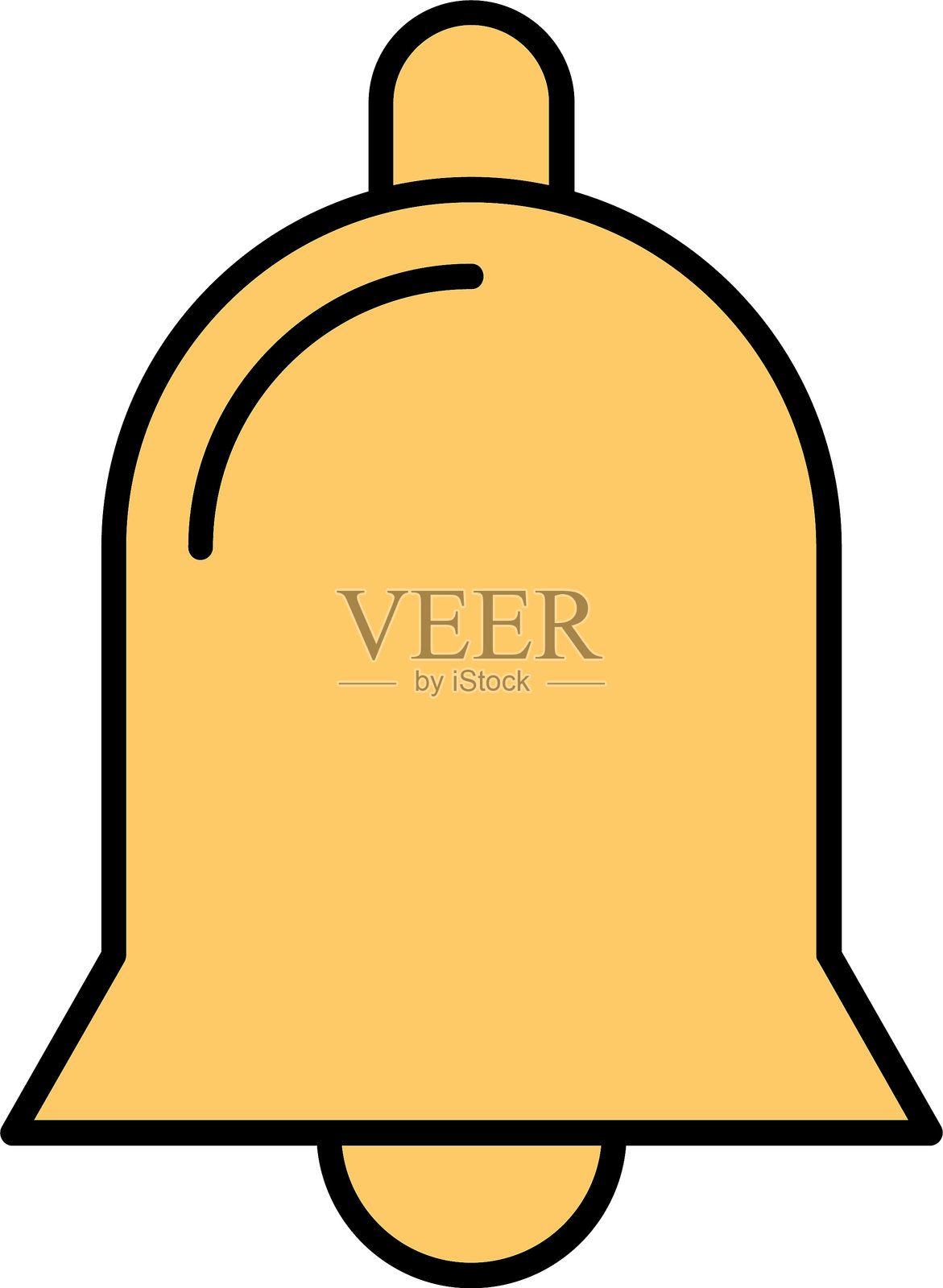 通知铃铛线条填充图标设计插画图片素材