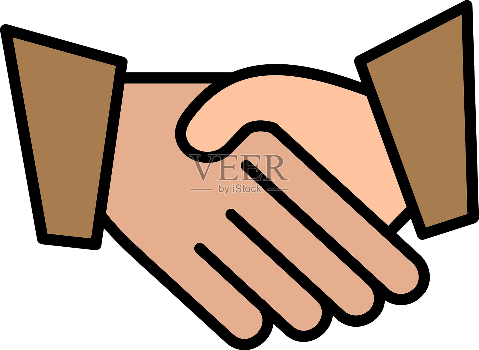 握手线条填充图标设计插画图片素材