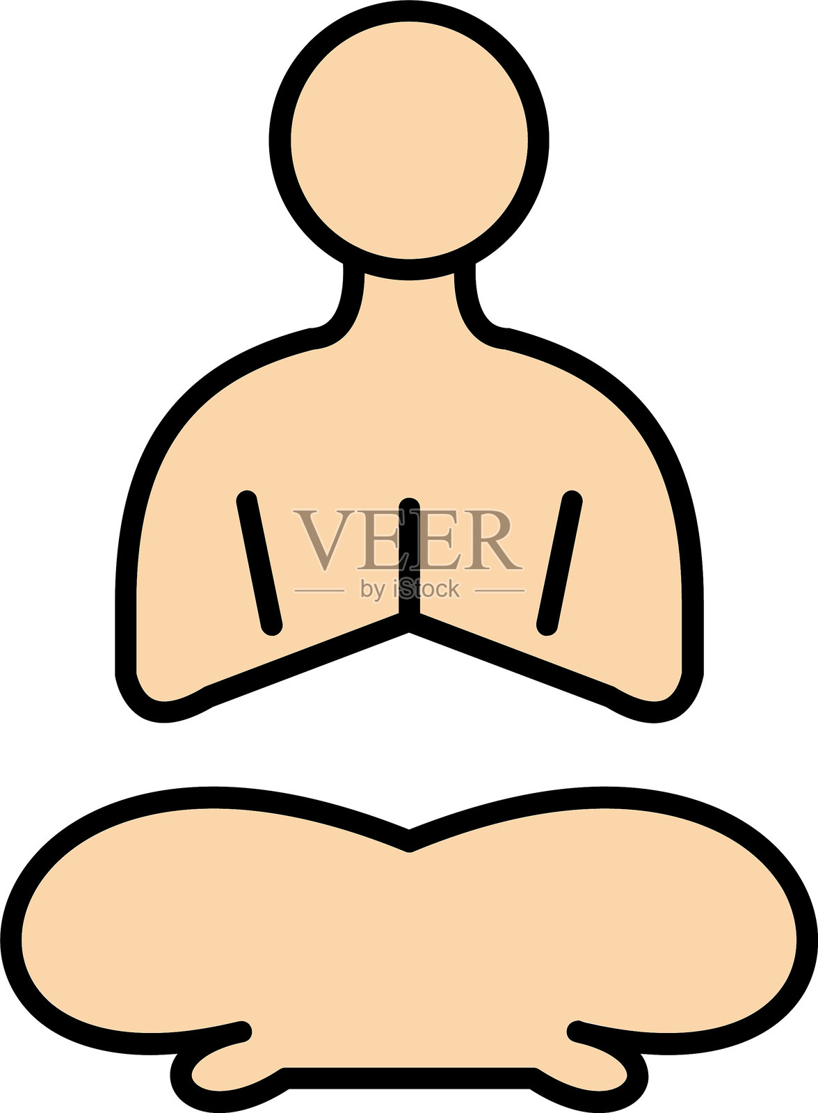 瑜伽线条填充图标设计插画图片素材