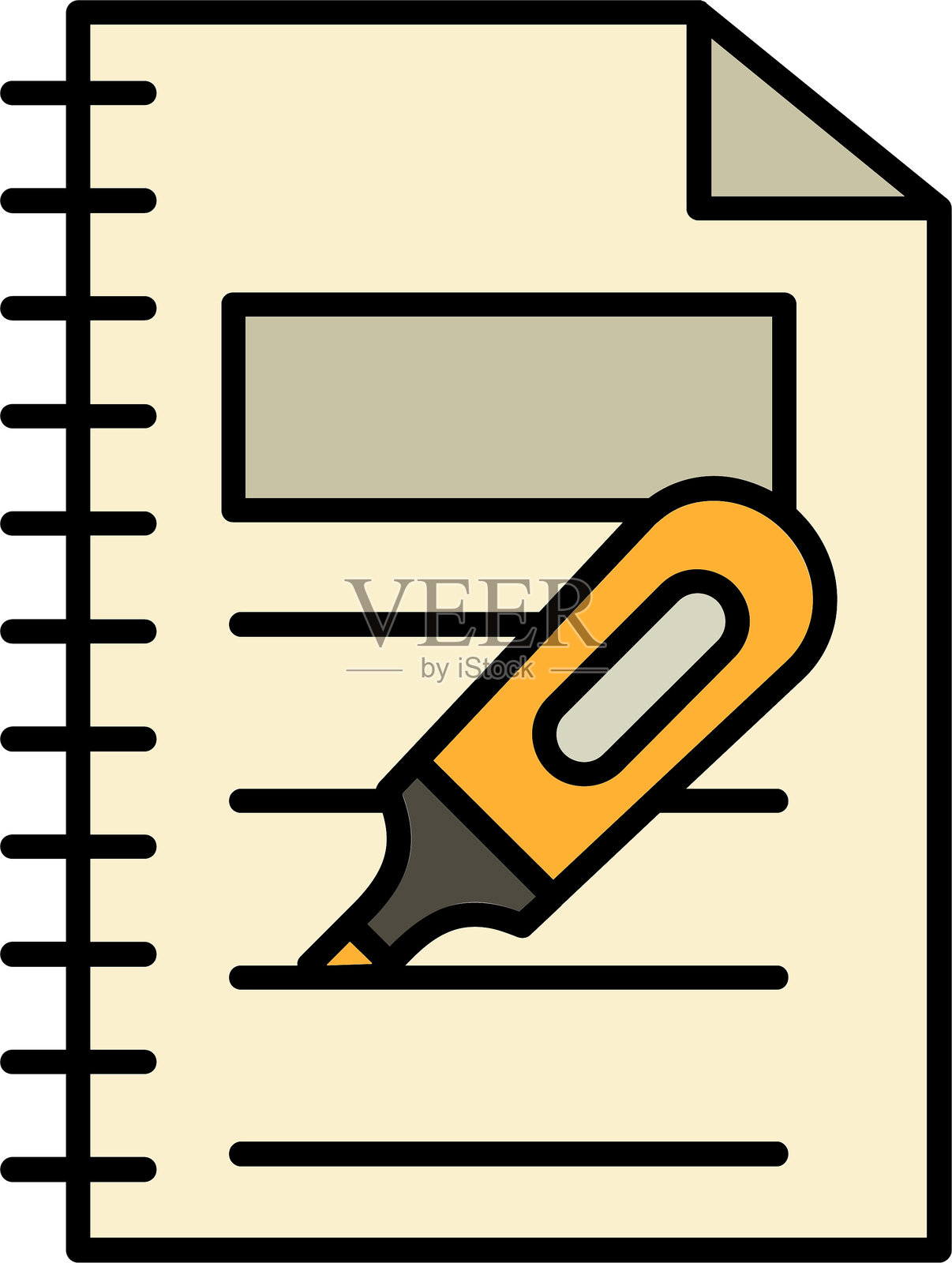 荧光笔线条填充图标设计插画图片素材