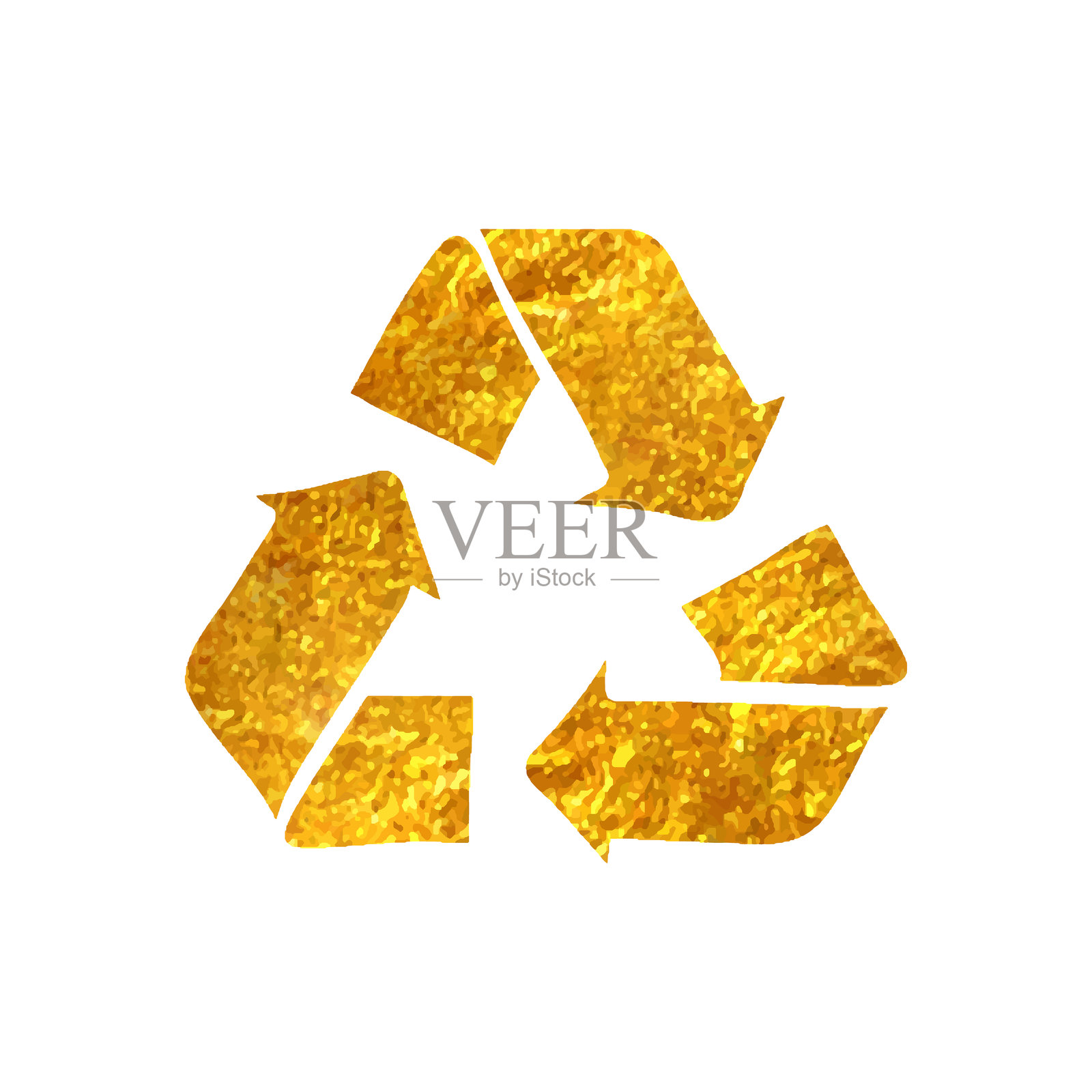 手绘金箔纹理图标 回收符号插画图片素材