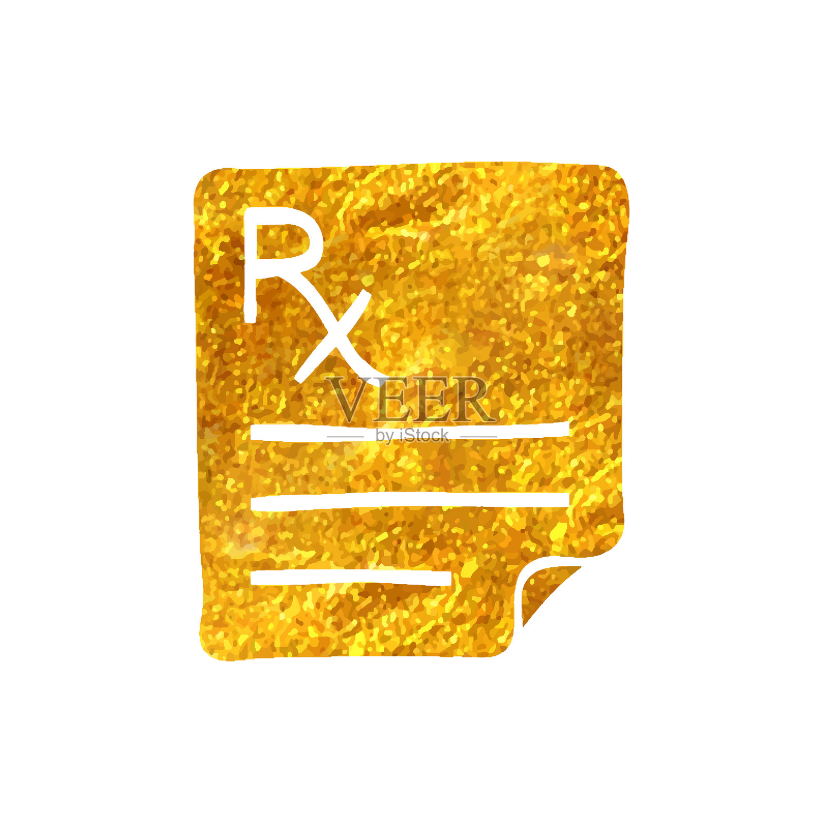 手绘金箔纹理图标 医疗处方插画图片素材