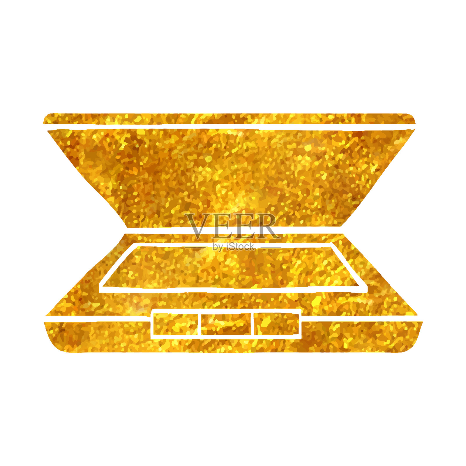 手绘金箔纹理图标扫描仪插画图片素材