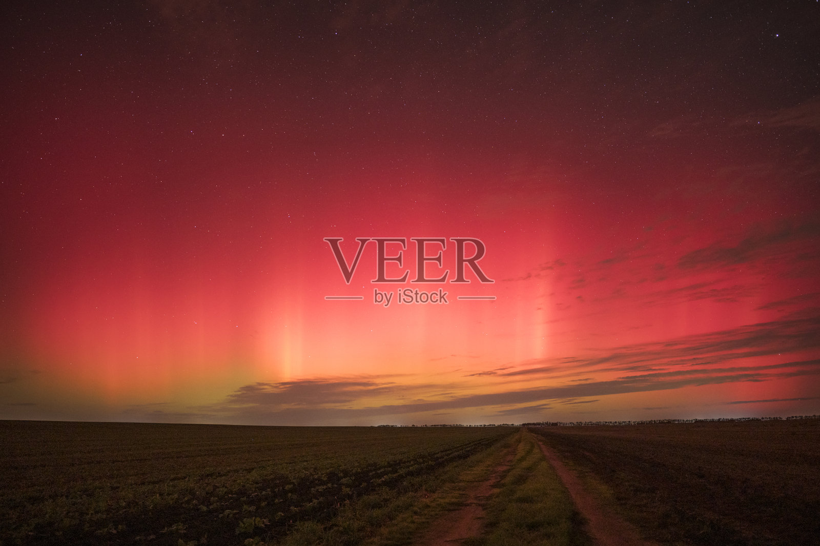 从罗马尼亚看到的北极光照片摄影图片