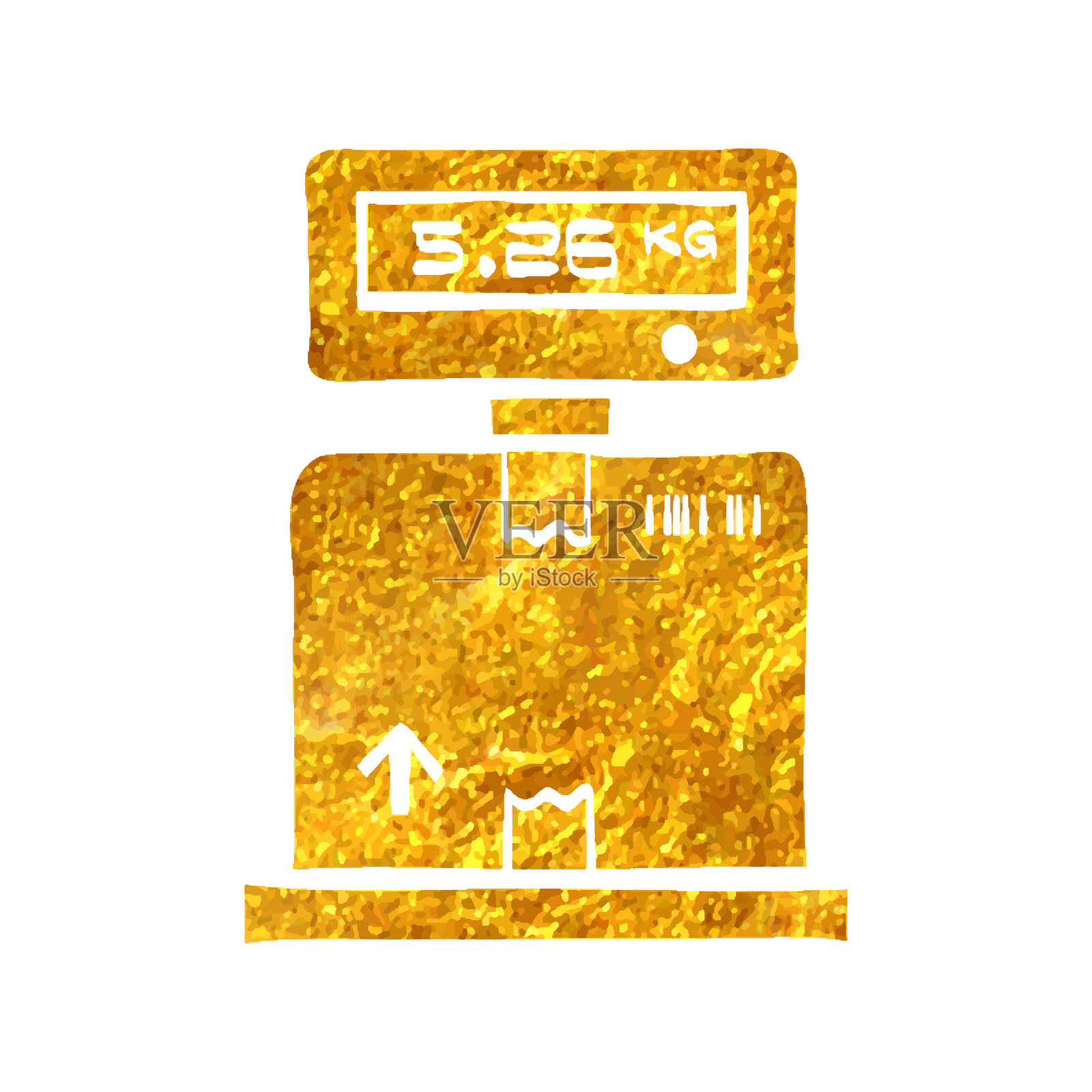 手绘金箔纹理图标 物流秤插画图片素材