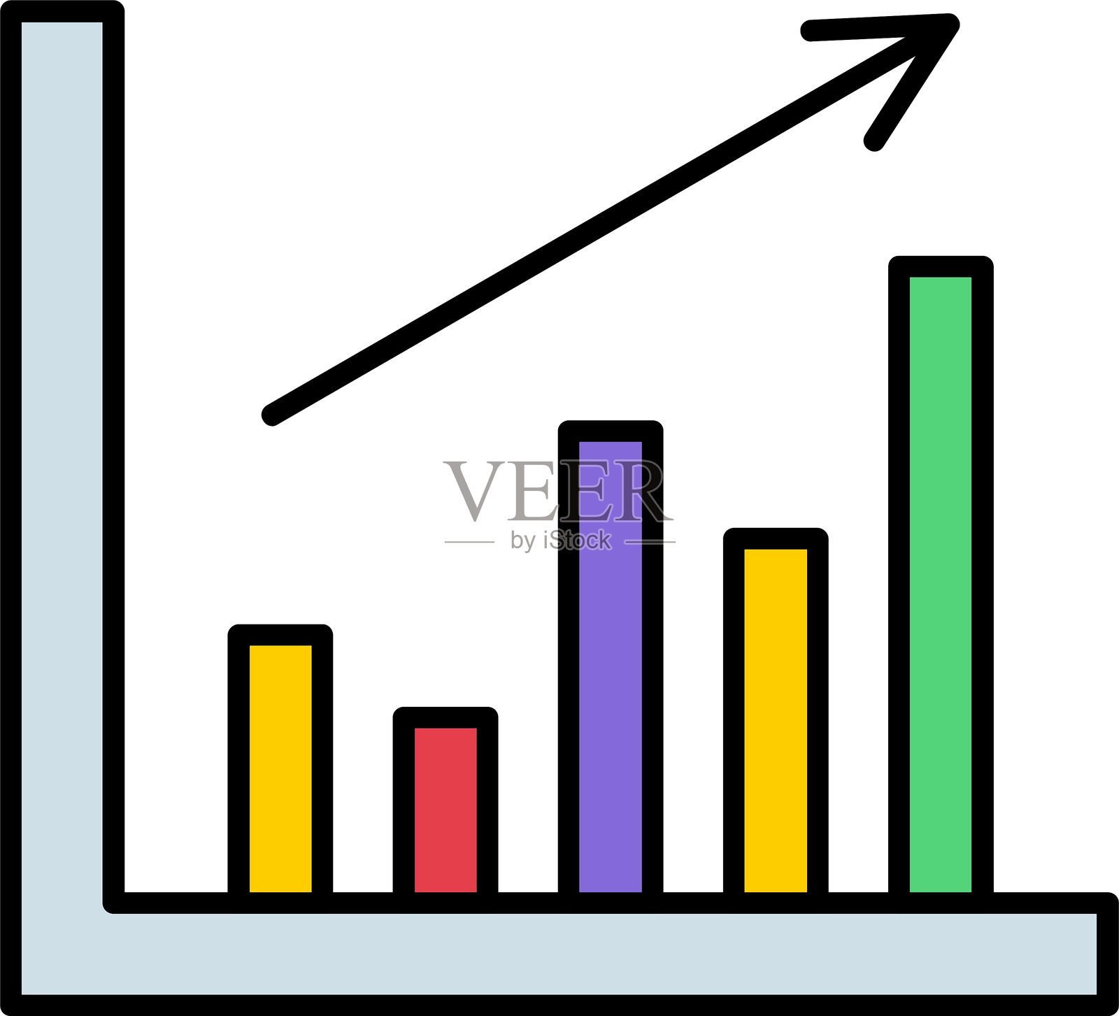 条形图线填充图标设计插画图片素材