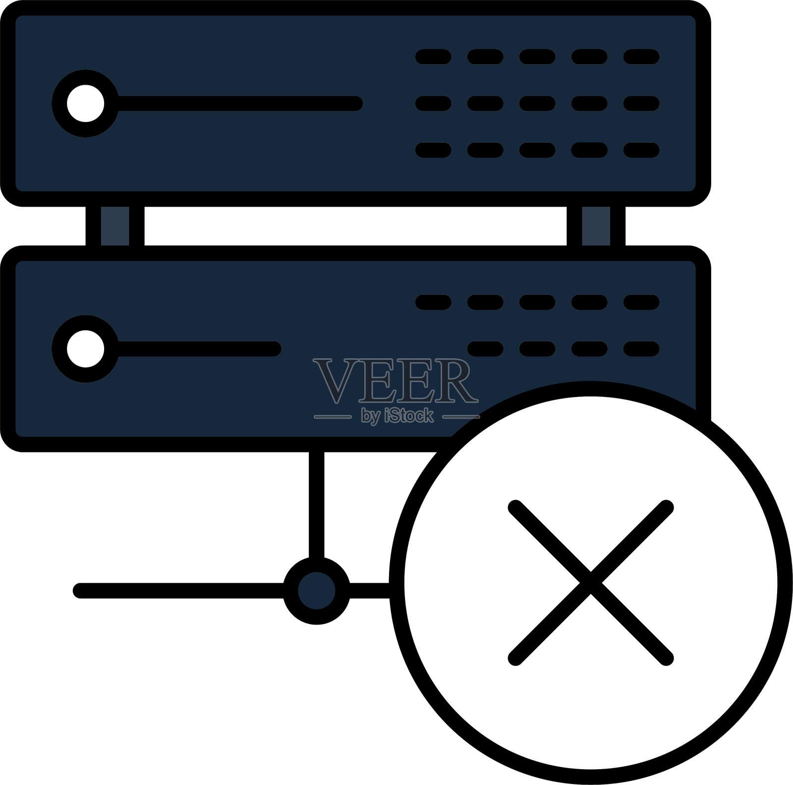 删除数据线填充图标设计插画图片素材
