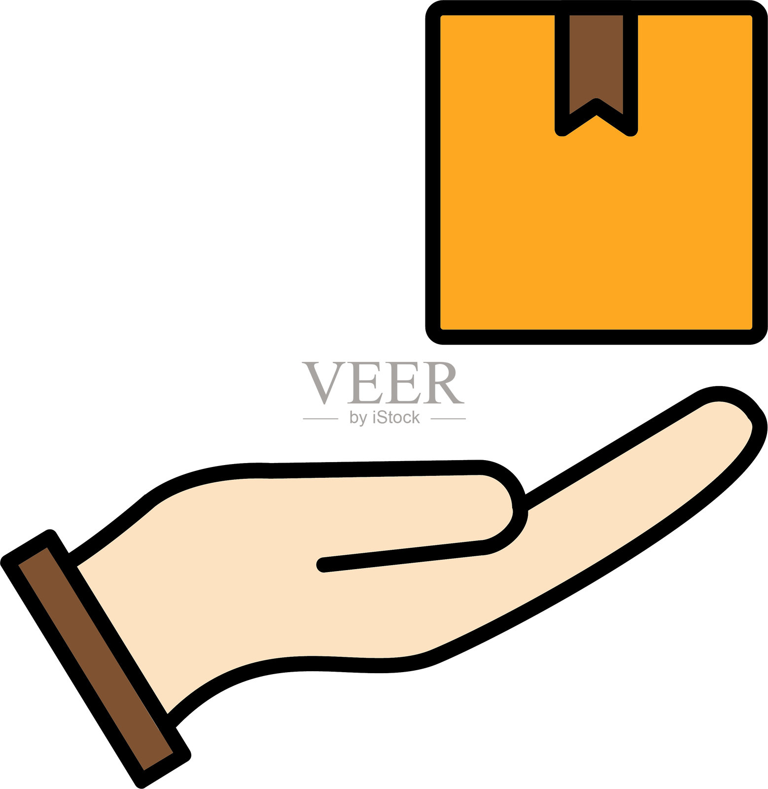 填充图标设计的包络线插画图片素材