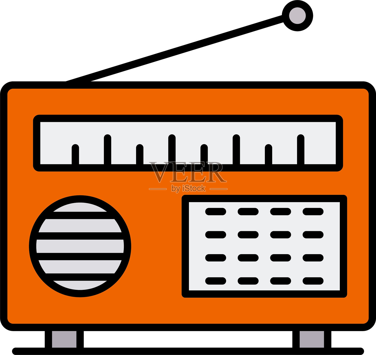 无线电线填充图标设计插画图片素材