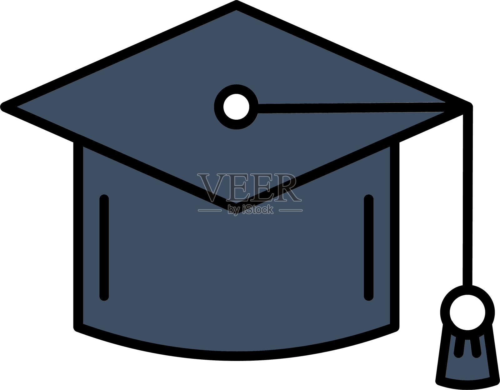 学位帽线条填充图标设计插画图片素材