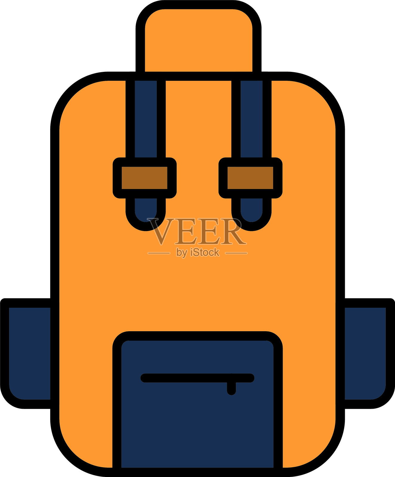 书包线条填充图标设计插画图片素材