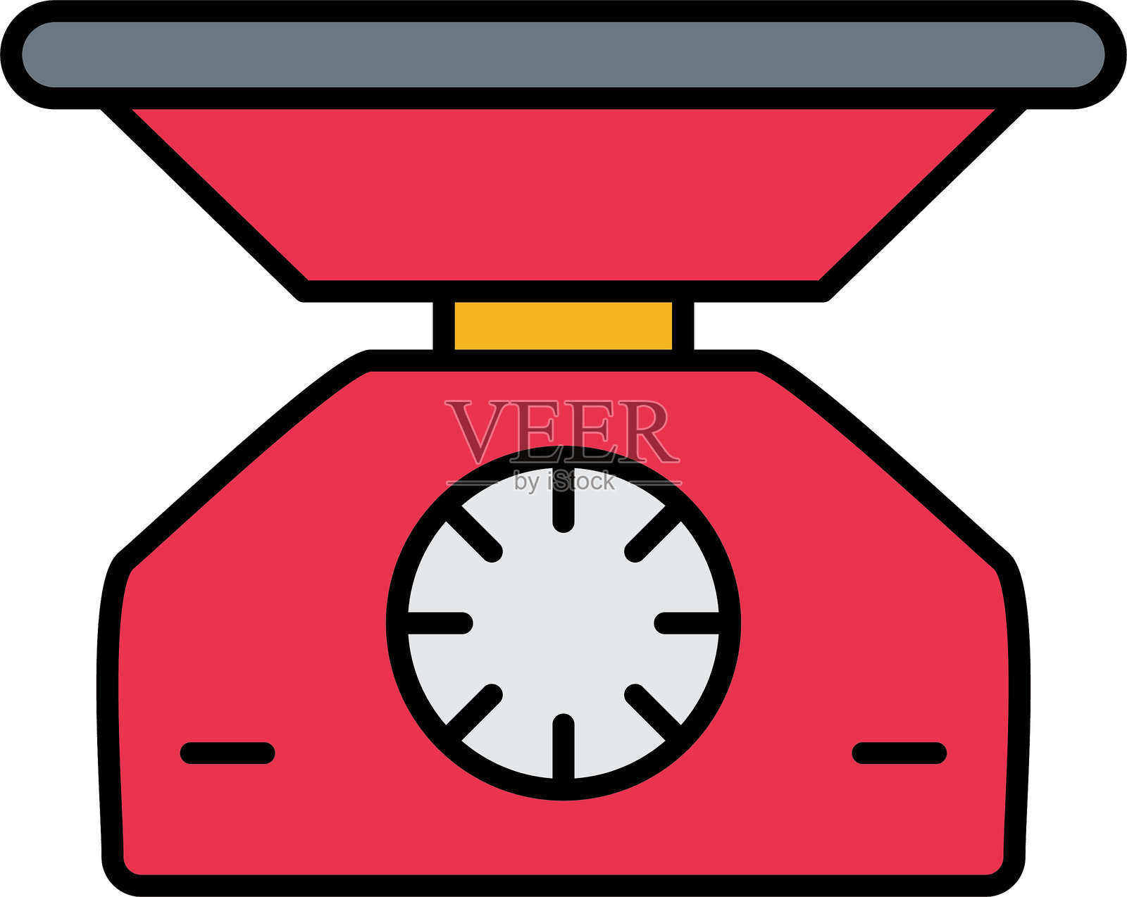 体重秤线条填充图标设计插画图片素材