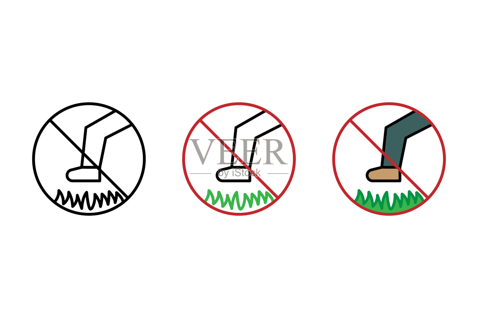 一组草坪维护图标插画图片素材