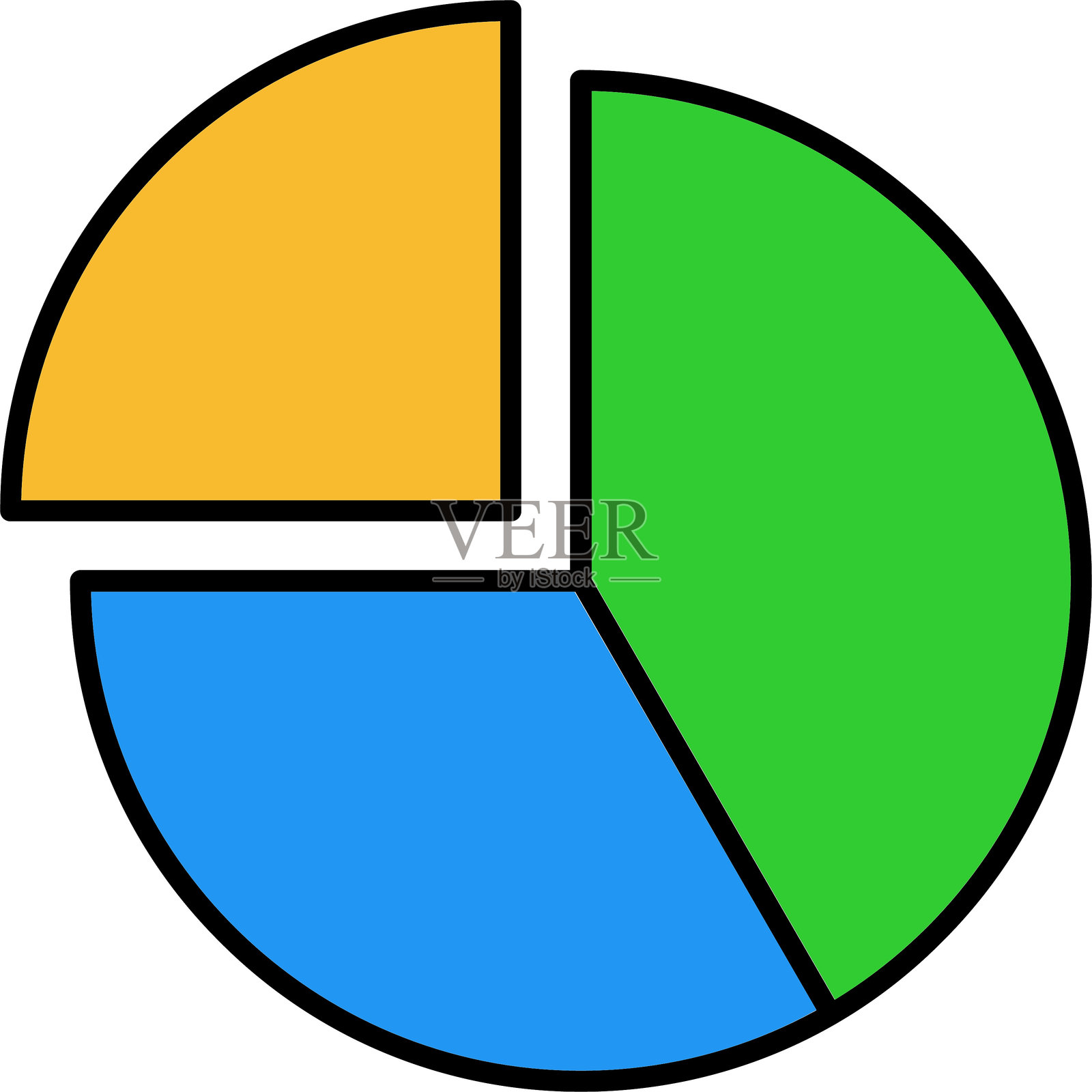 饼图线条填充图标设计插画图片素材