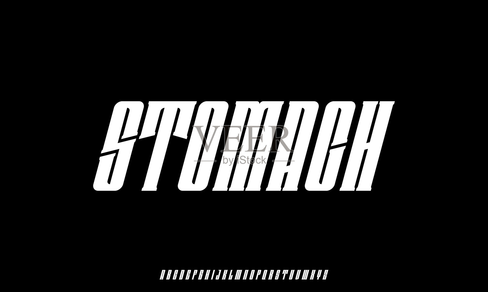 现代简约抽象字母字体。排版技术，电子，电影，数字，音乐，未来，创意标志字体。插画图片素材