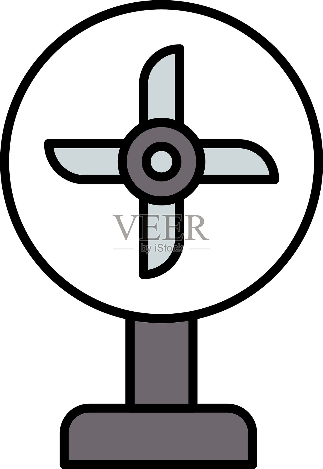 风扇线条填充图标设计插画图片素材