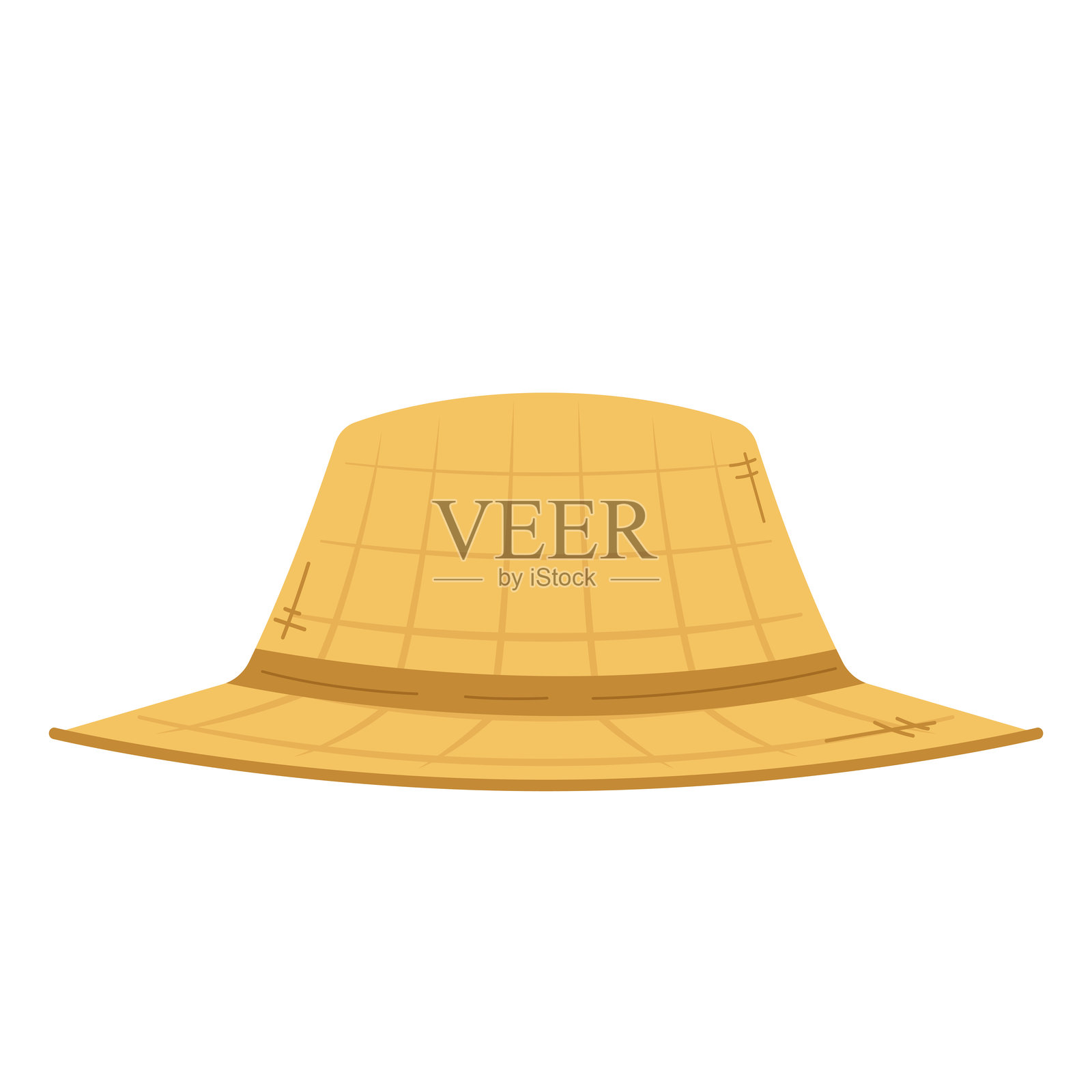 白色背景上的农民帽。农民帽矢量图。插画图片素材