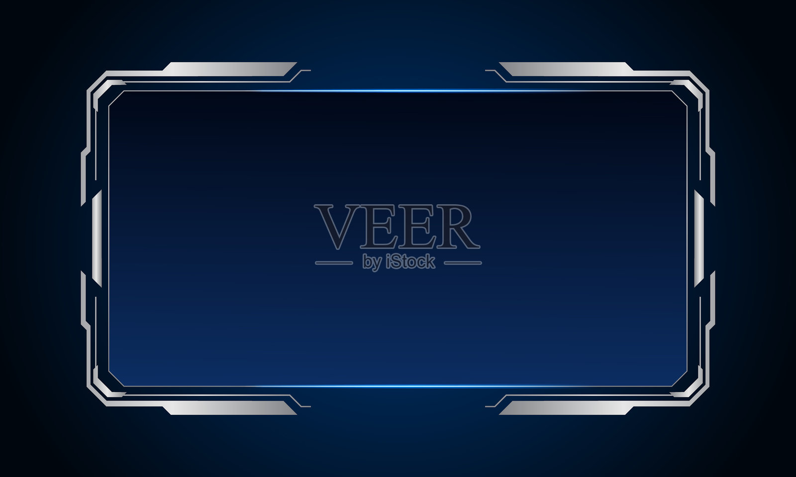 科幻未来用户界面，HUD模板框架设计，科技抽象背景插画图片素材