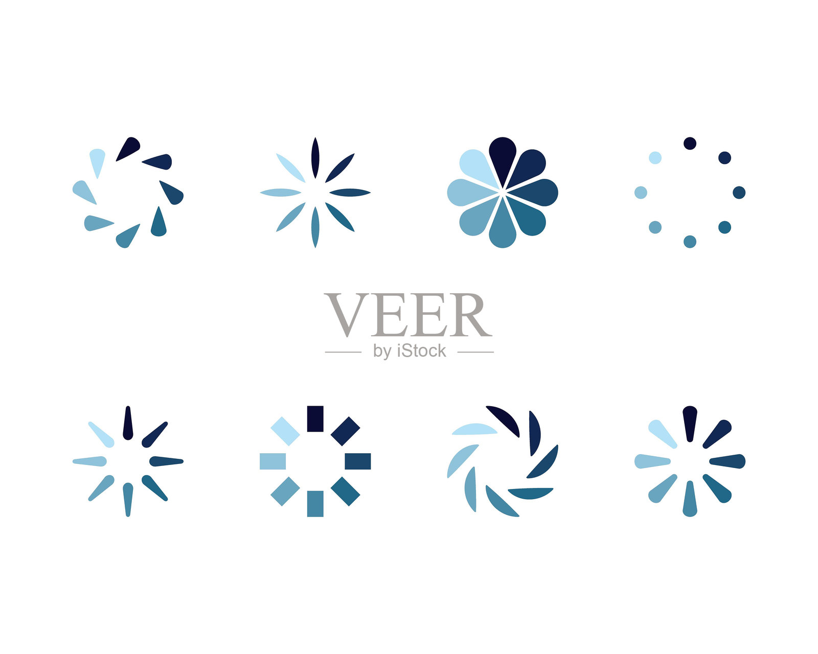 加载条状态图标集合。矢量插图。加载图标集。下载进度。下载或上传。插画图片素材