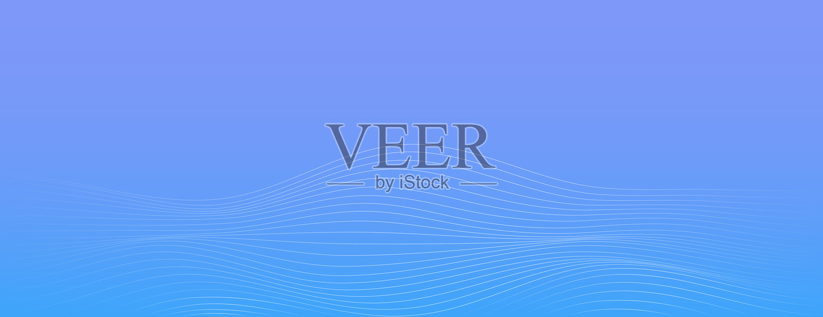 蓝色波浪线矢量背景。插画图片素材