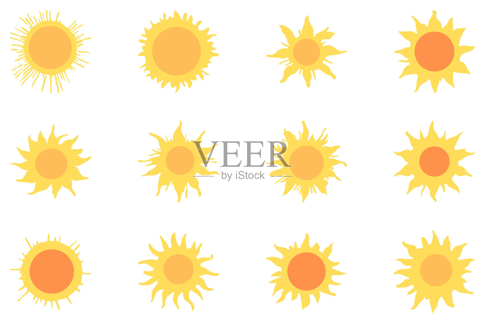 装饰性太阳插图图标集插画图片素材