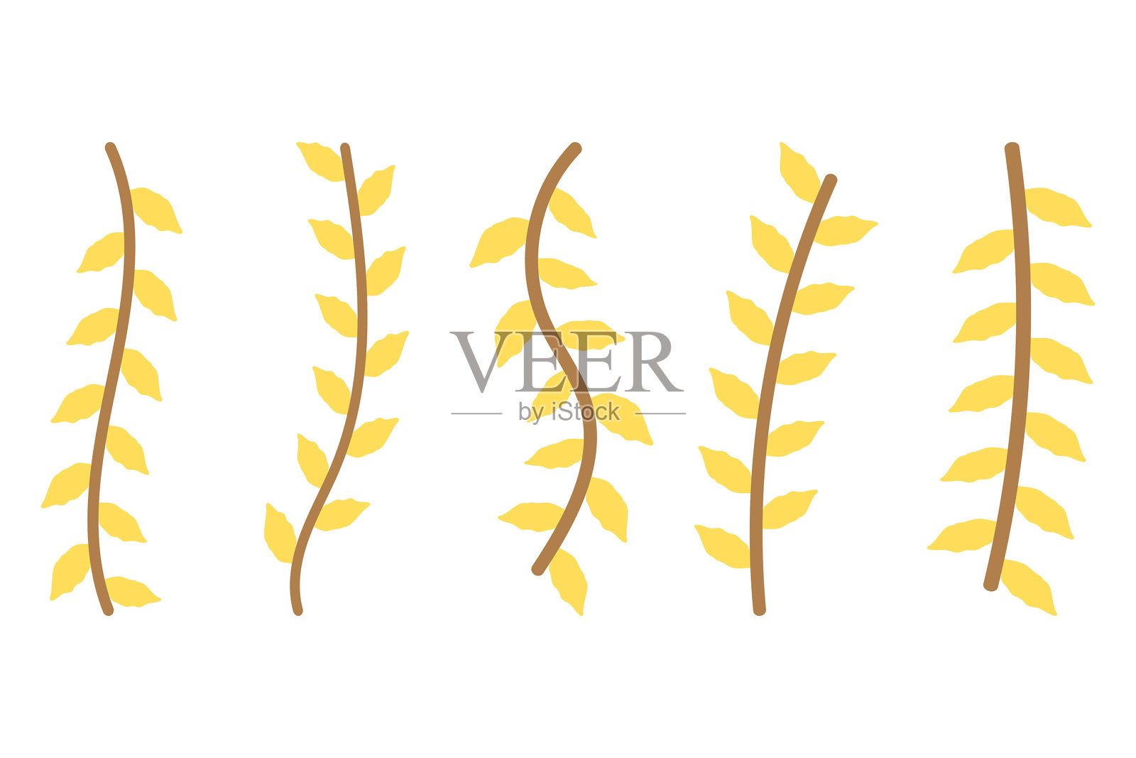 花藤图标集。植物装饰矢量图插画图片素材