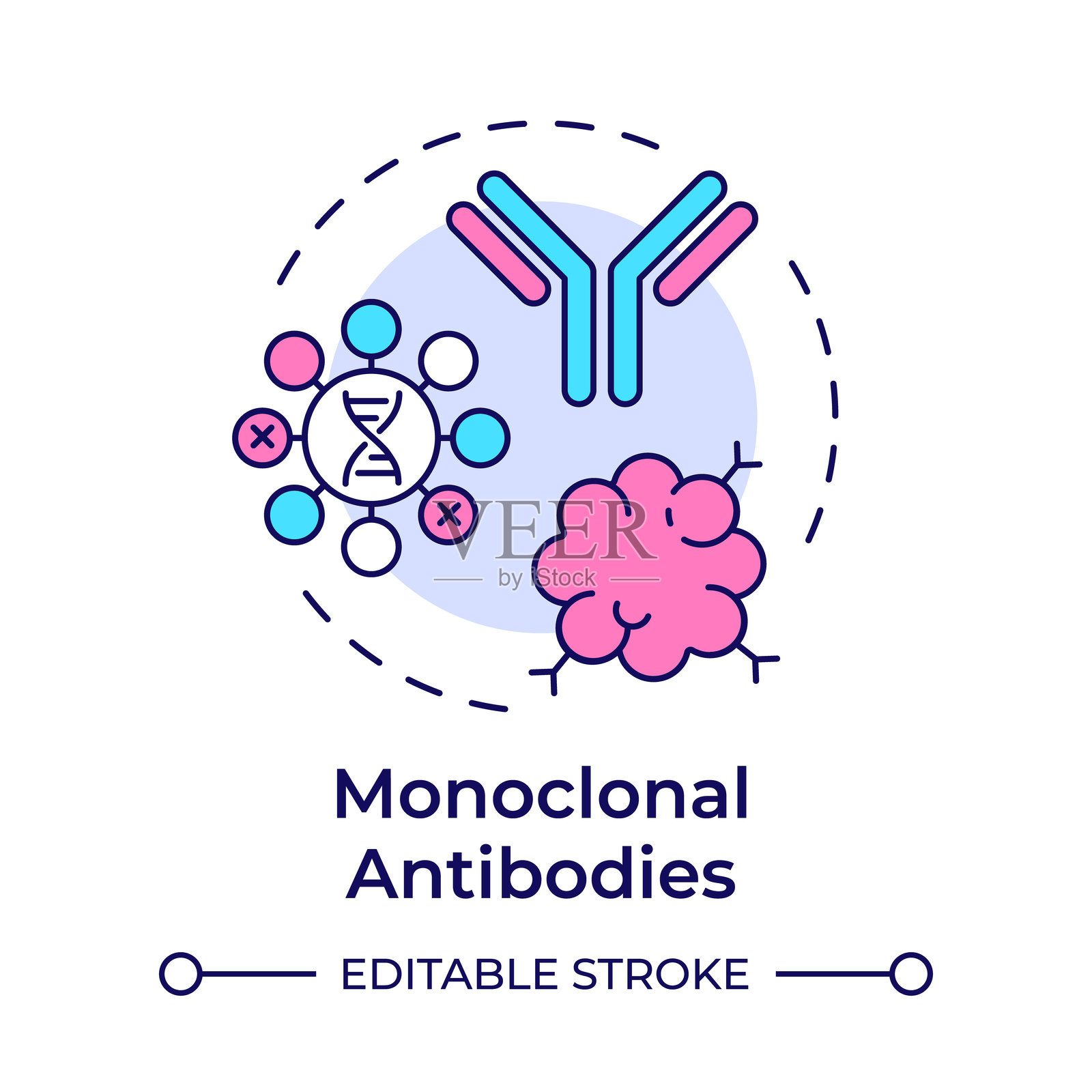单克隆抗体多色概念图标插画图片素材