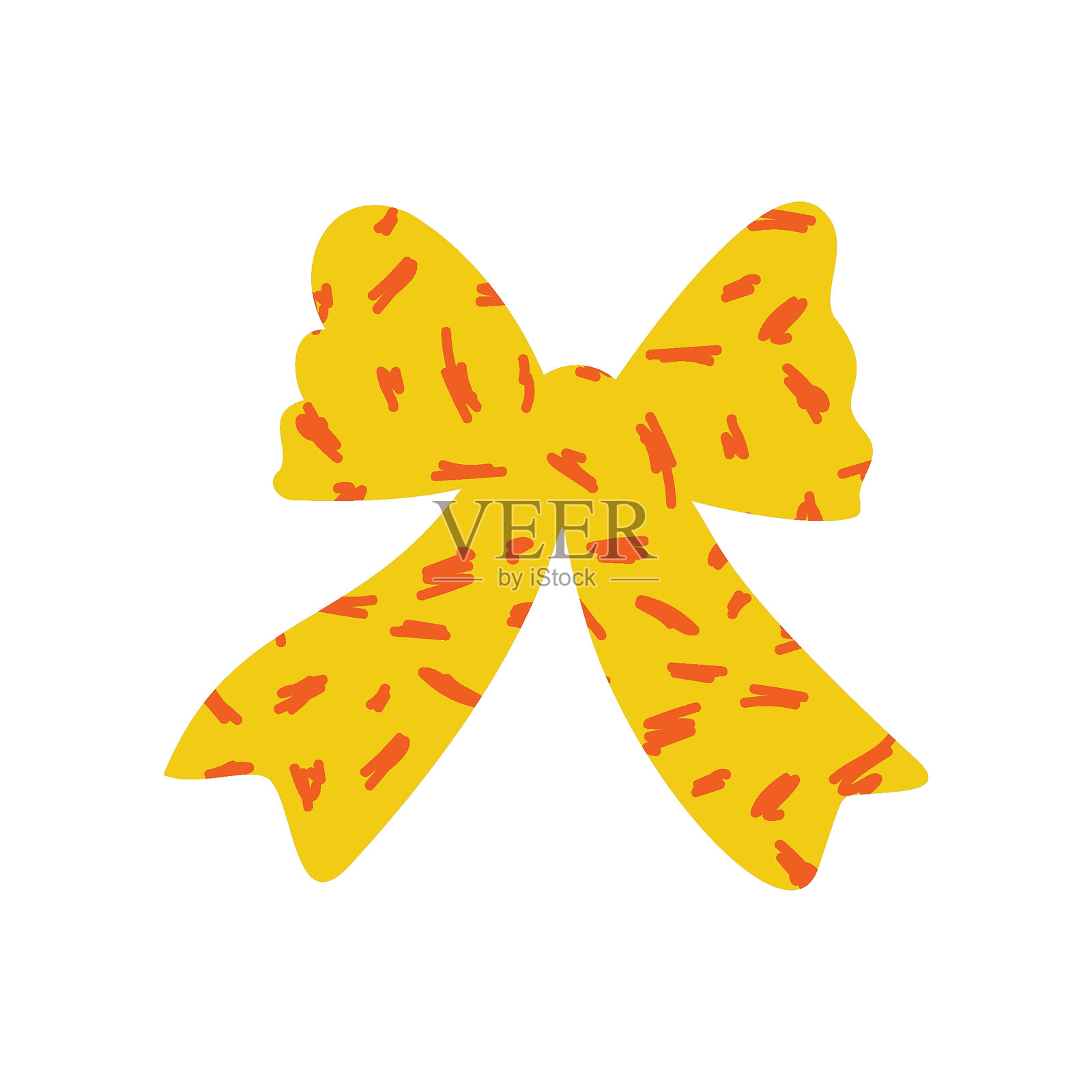 复古风格的纹理蝴蝶结或丝带，采用平面矢量风格设计插画图片素材