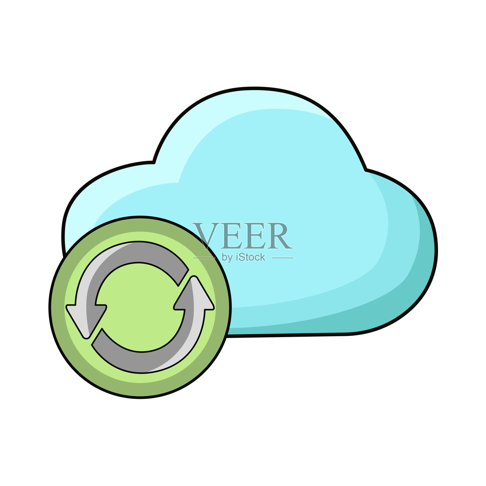 云端重载插画图片素材