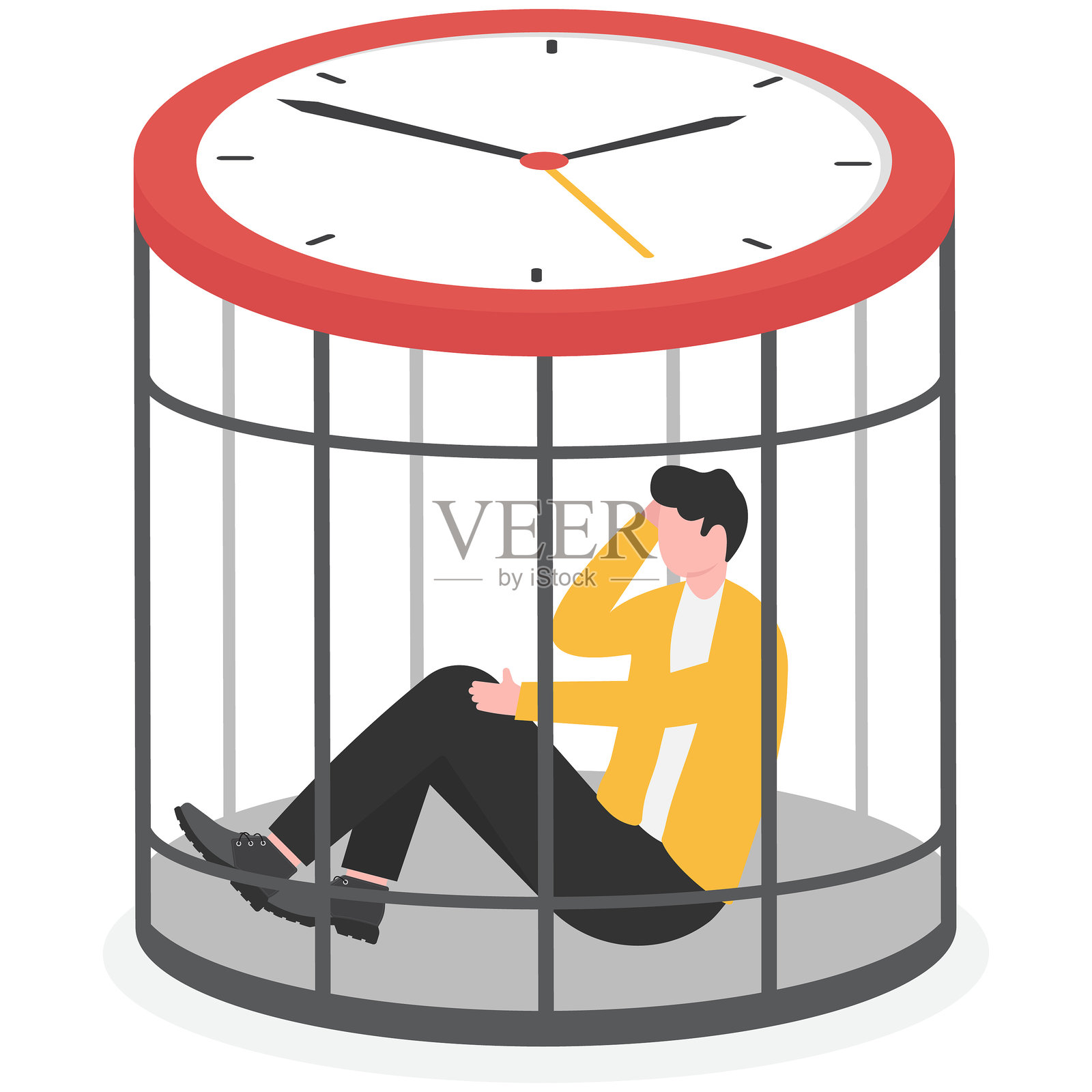 截止日期临近或倒计时概念插画图片素材