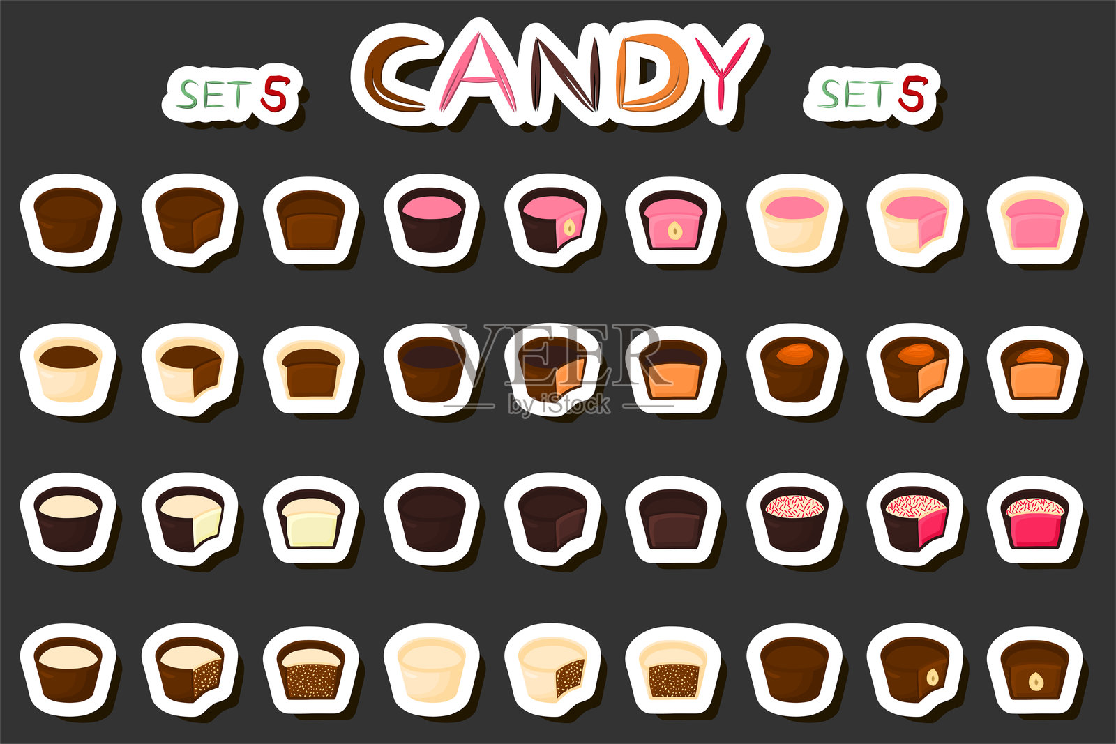 美丽的大型甜巧克力糖果插图插画图片素材