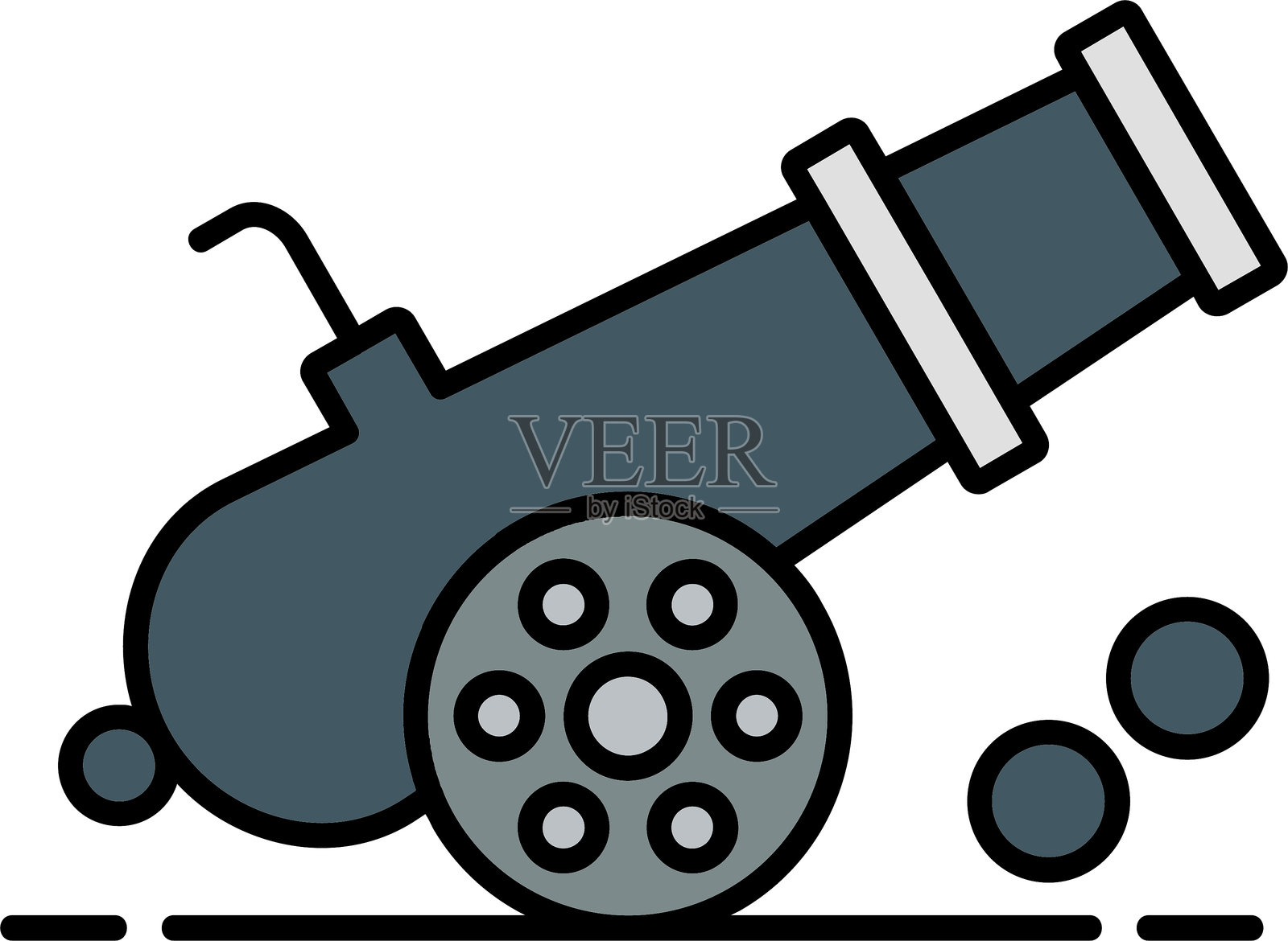 炮管线填充图标设计插画图片素材