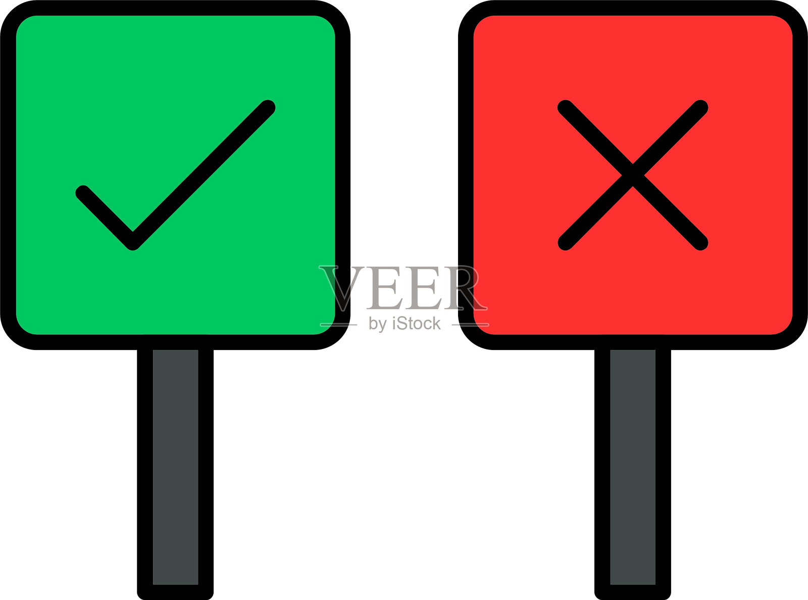 决策制定线条填充图标设计插画图片素材