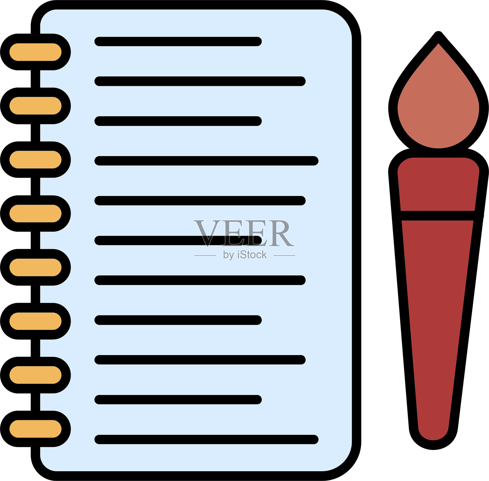 素描本线条填充图标设计插画图片素材