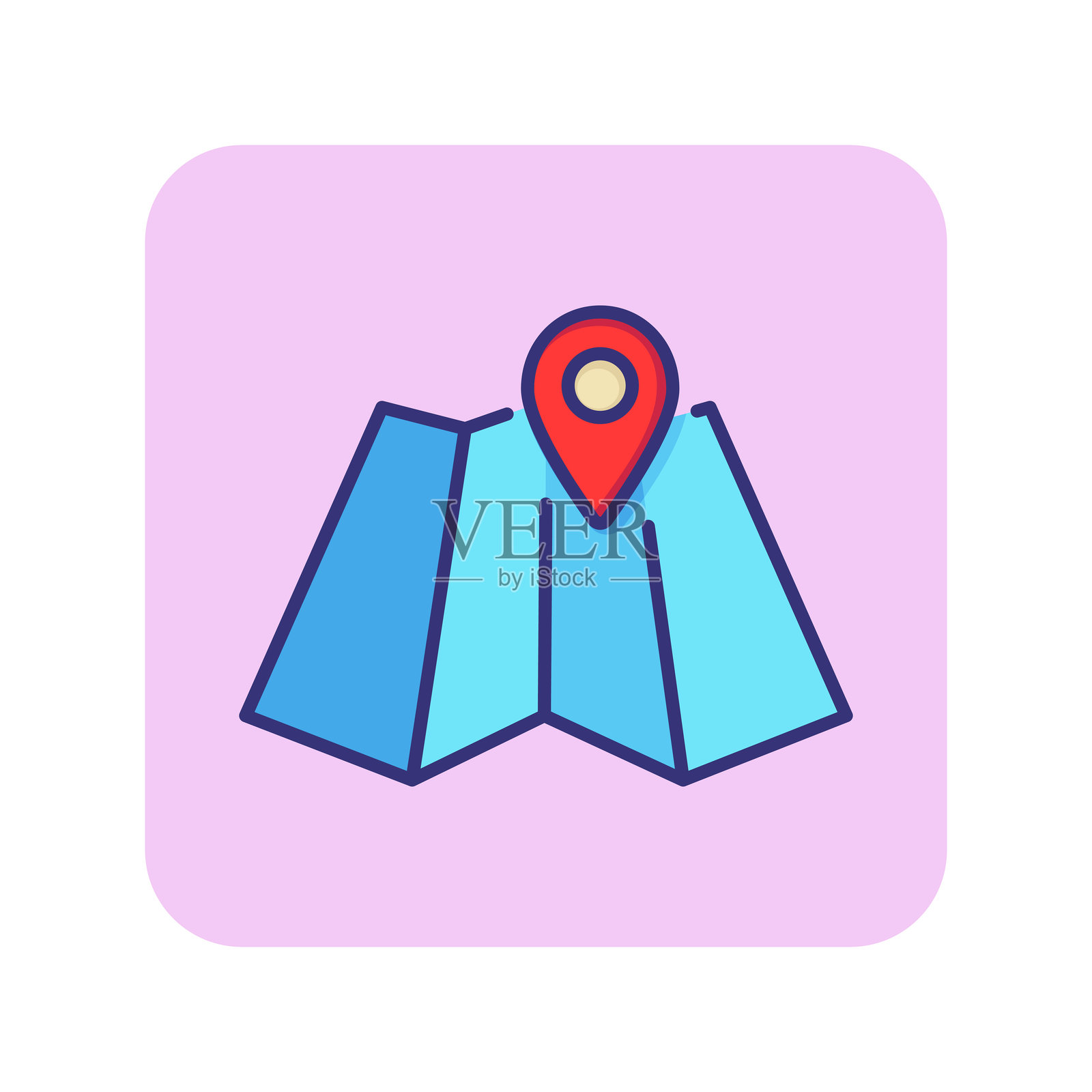 地图线图标插画图片素材