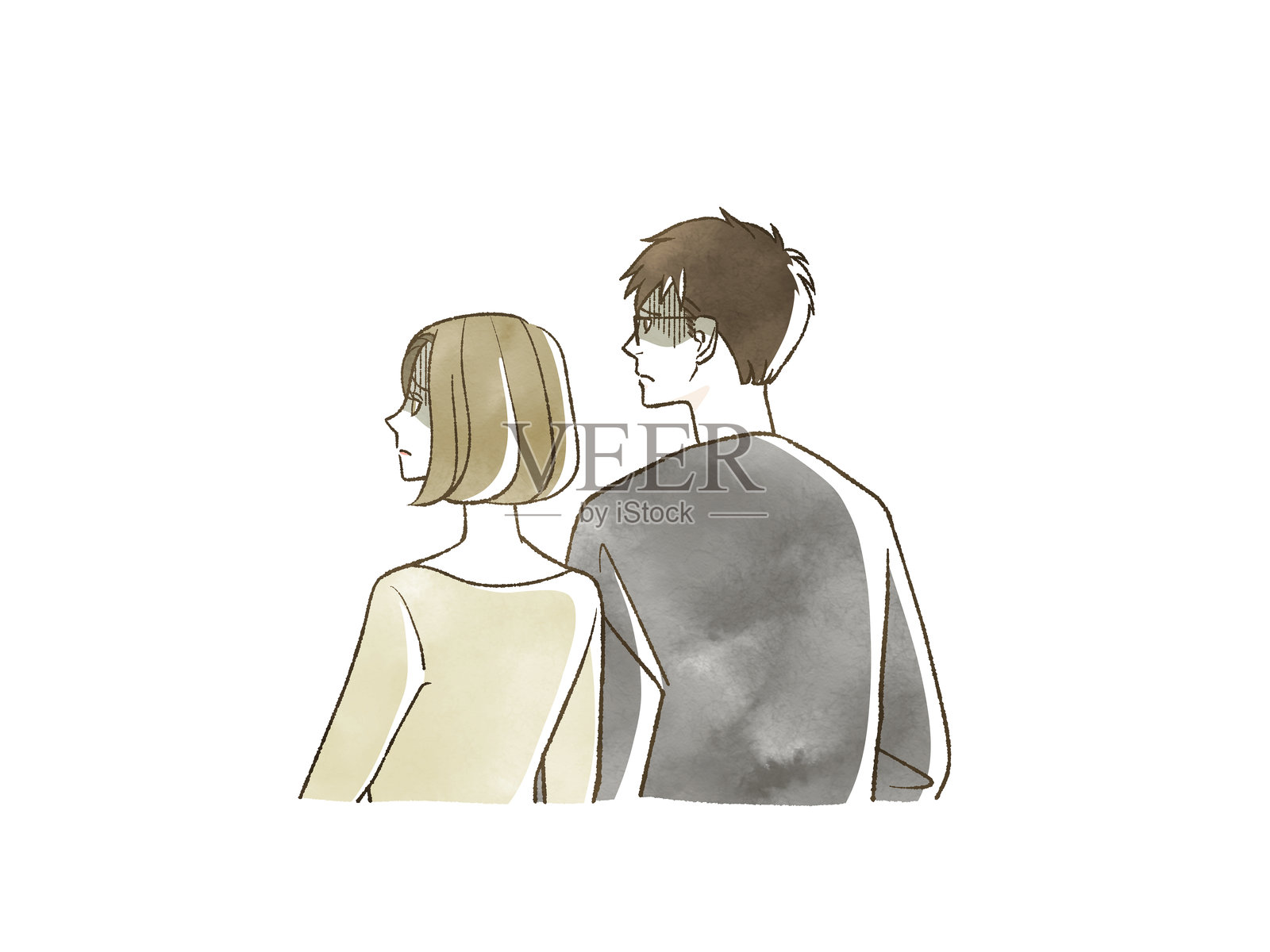 男人和女人感到震惊照片摄影图片