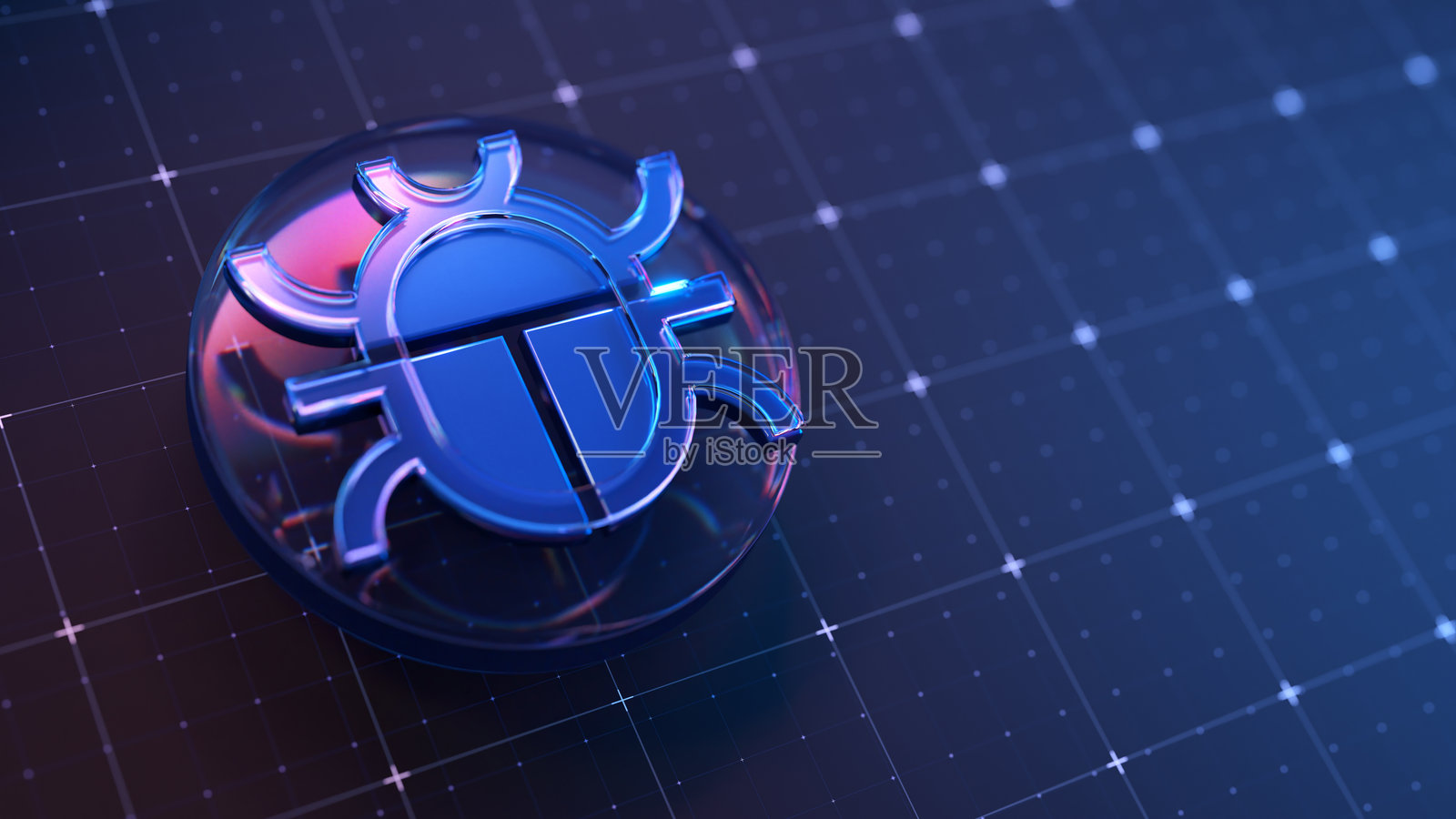 网络安全概念与网格背景上的数字虫图标照片摄影图片