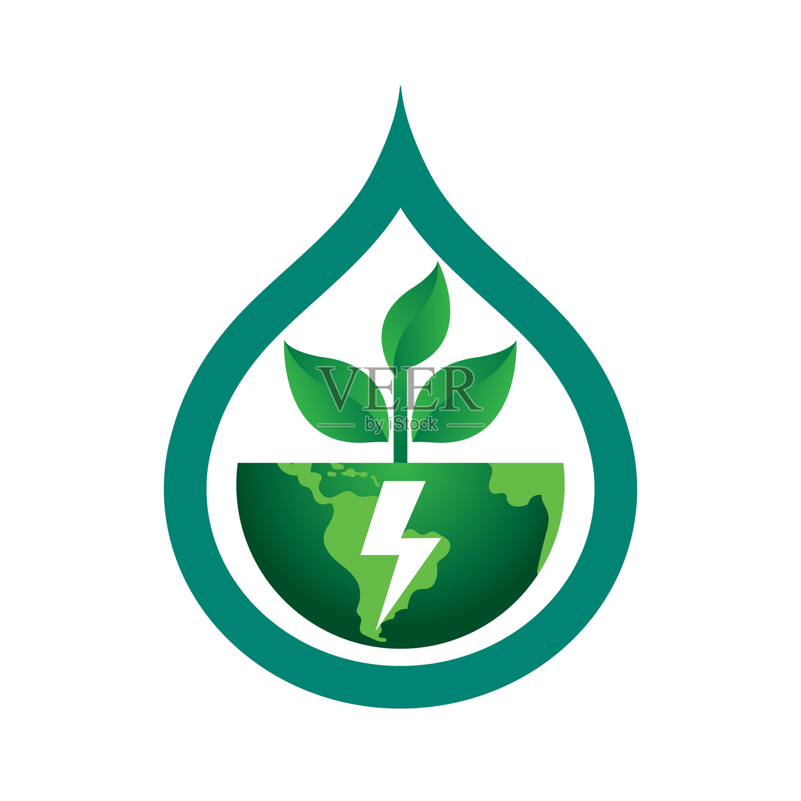 生态能源图标概念插画图片素材