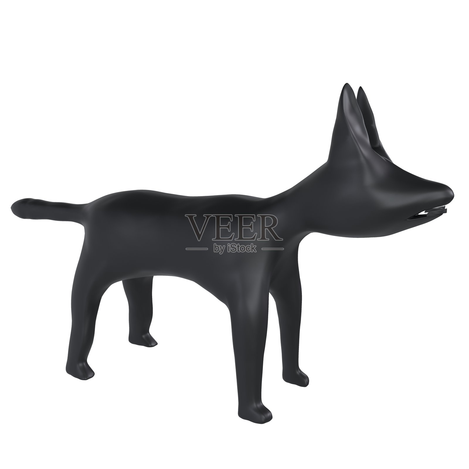 白色背景上孤立的玩具狼照片摄影图片