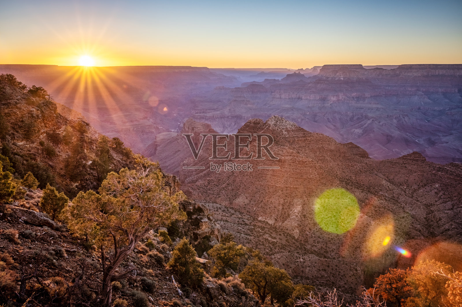 亚利桑那州大峡谷国家公园的日落照片摄影图片