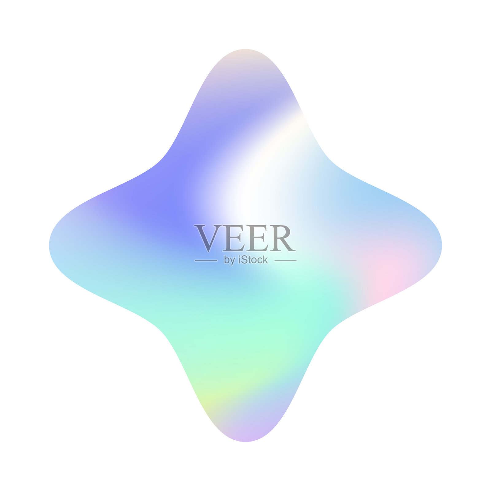 90年代风格的矢量全息贴纸。孤立的闪亮铬合金形状。插画图片素材