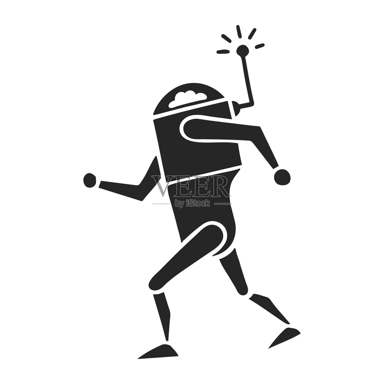 手绘机器人图标，工业技术矢量插图插画图片素材