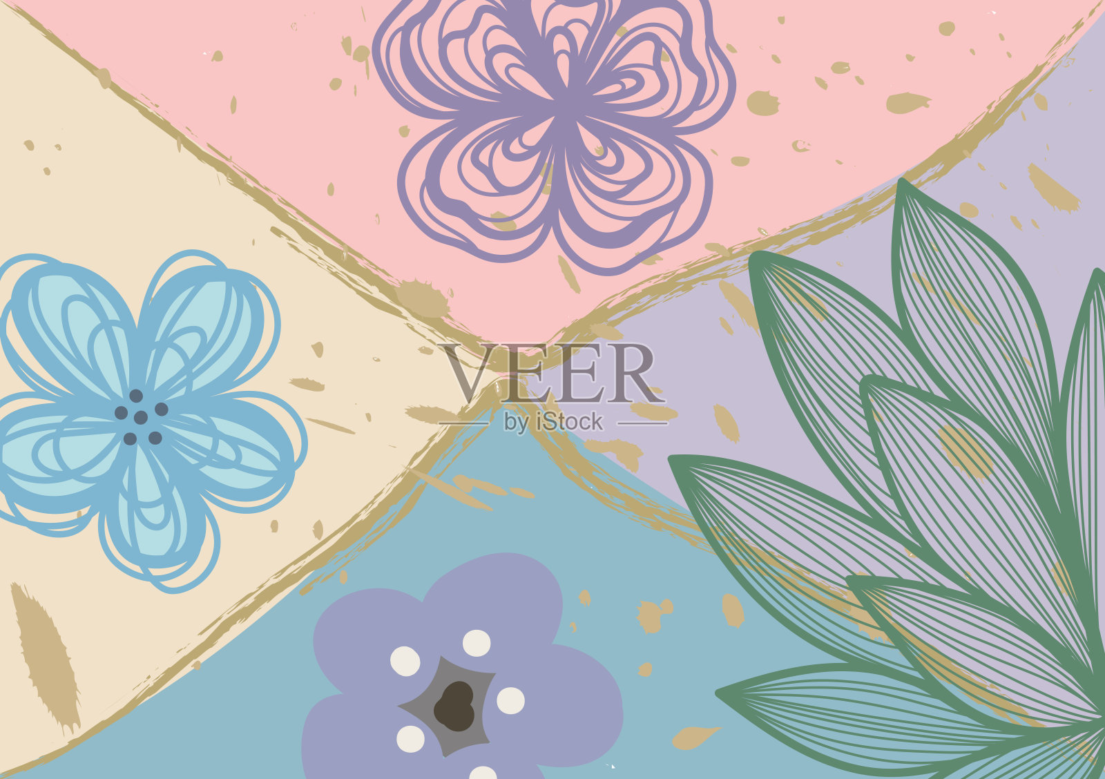 自然抽象元素背景。矢量插图。插画图片素材