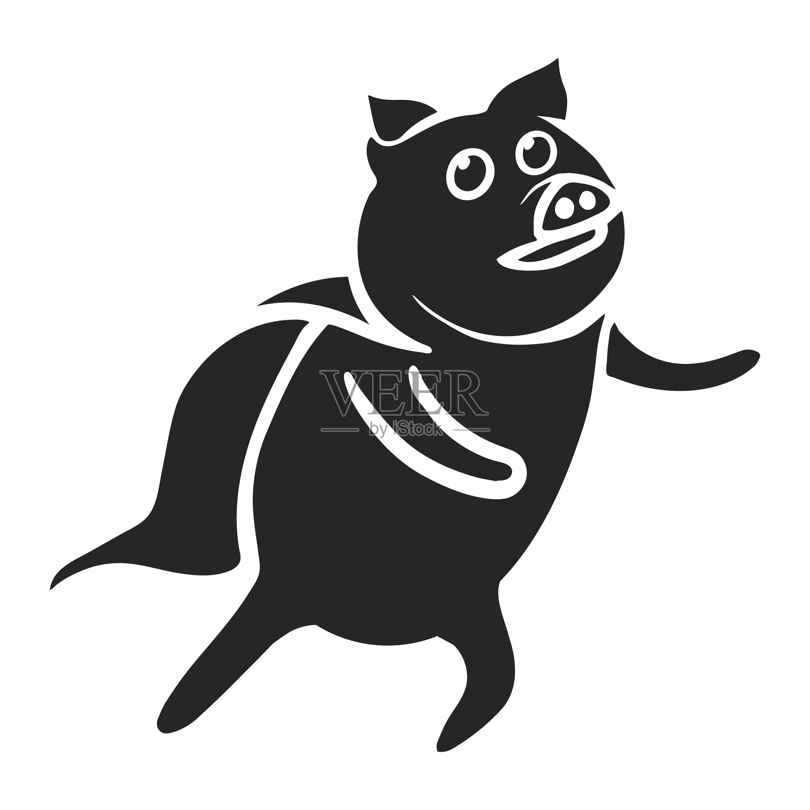 手绘图标猪。插画图片素材