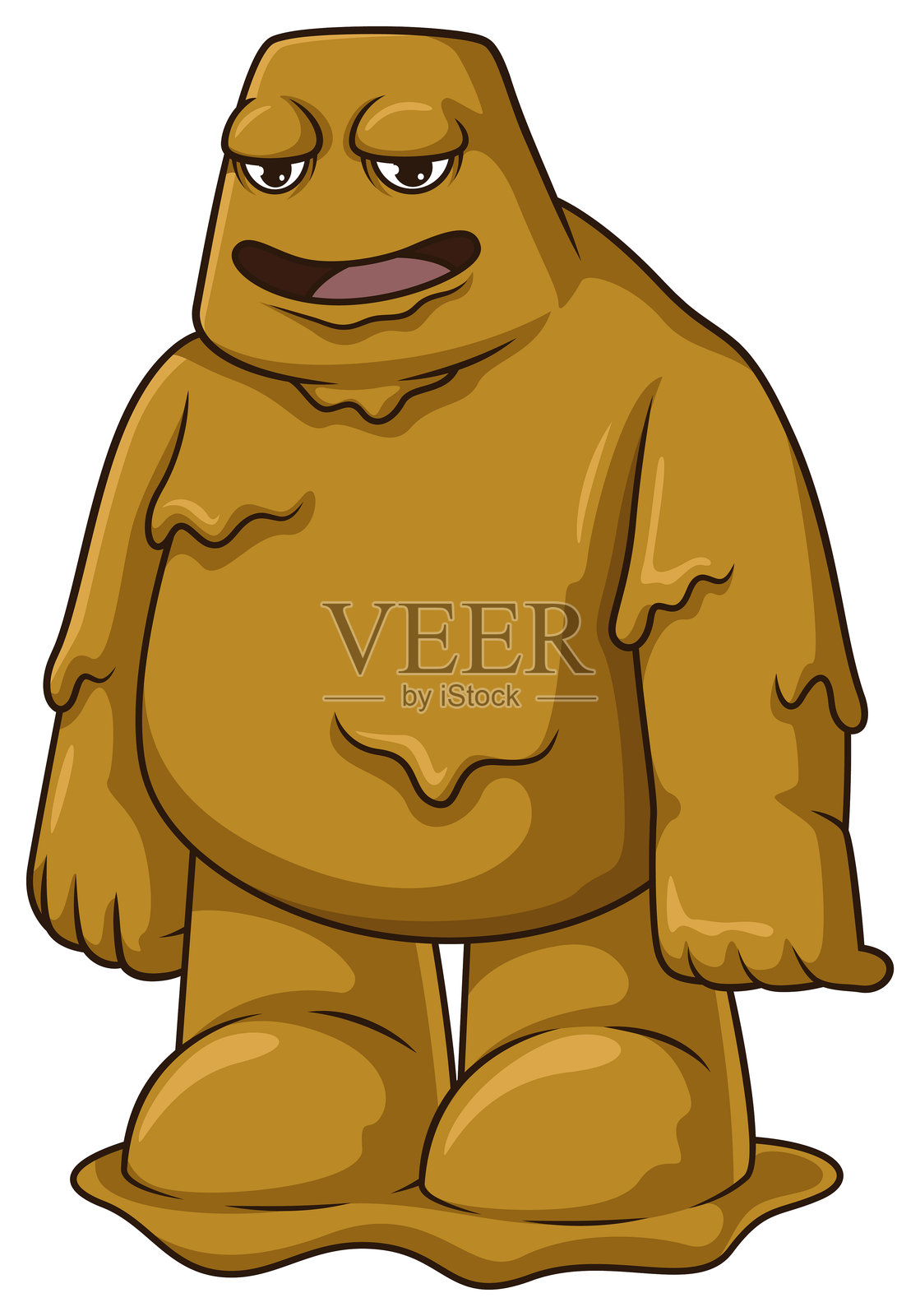 可爱的泥土傀儡站立的卡通插图插画图片素材