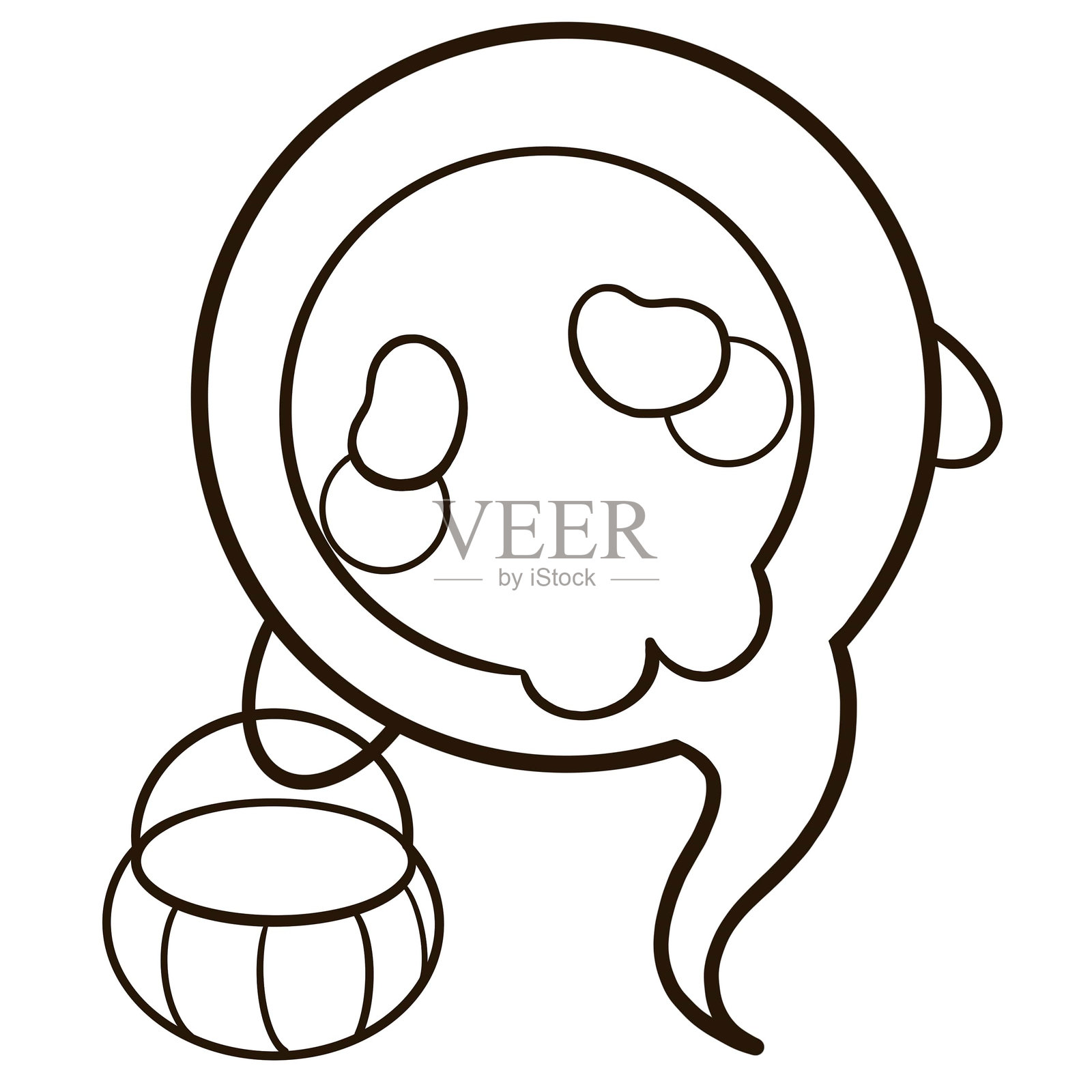 手里拿着桶的卡通鬼魂照片摄影图片