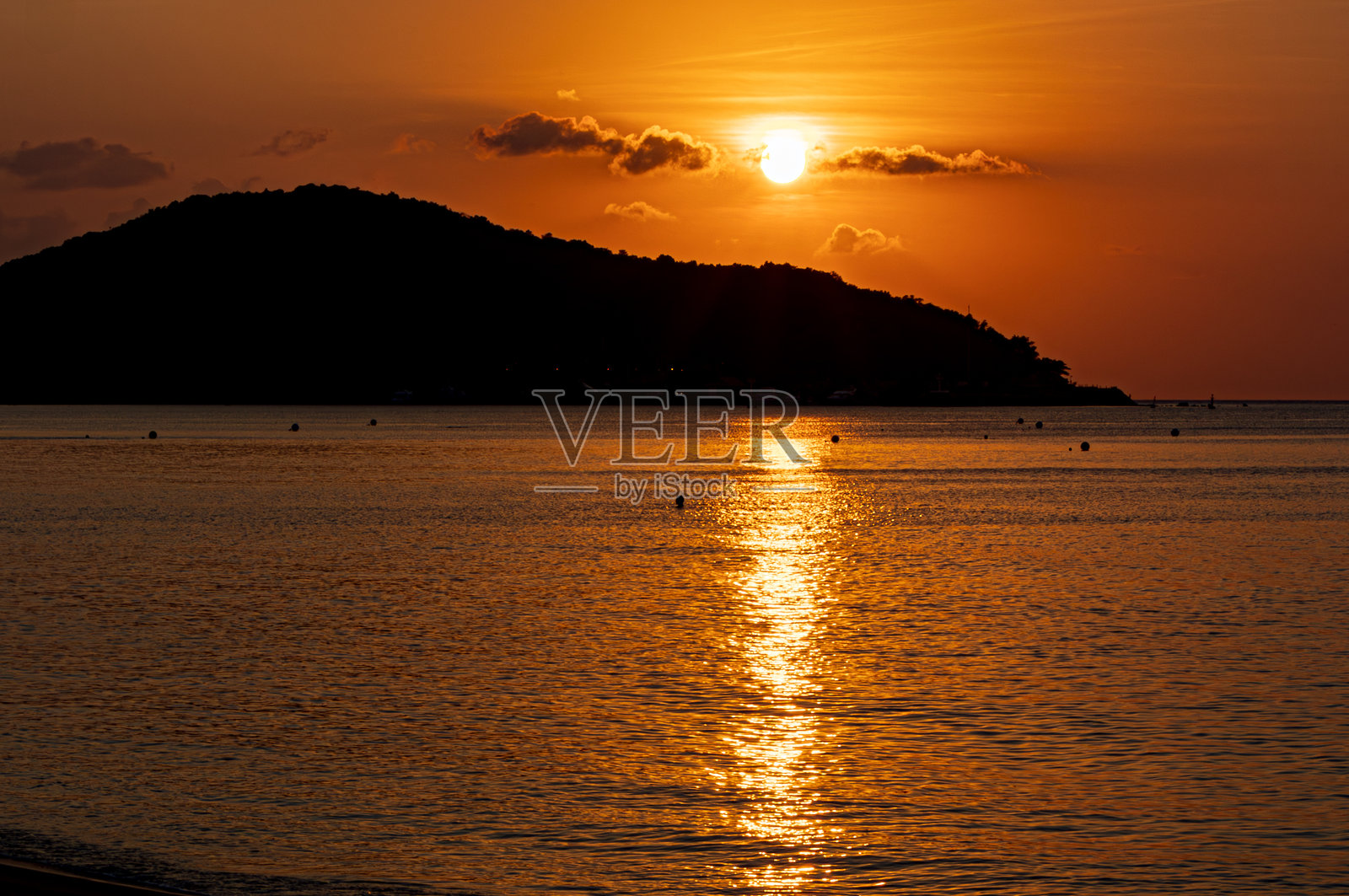 泰国科潘岸的壮丽日落照片摄影图片