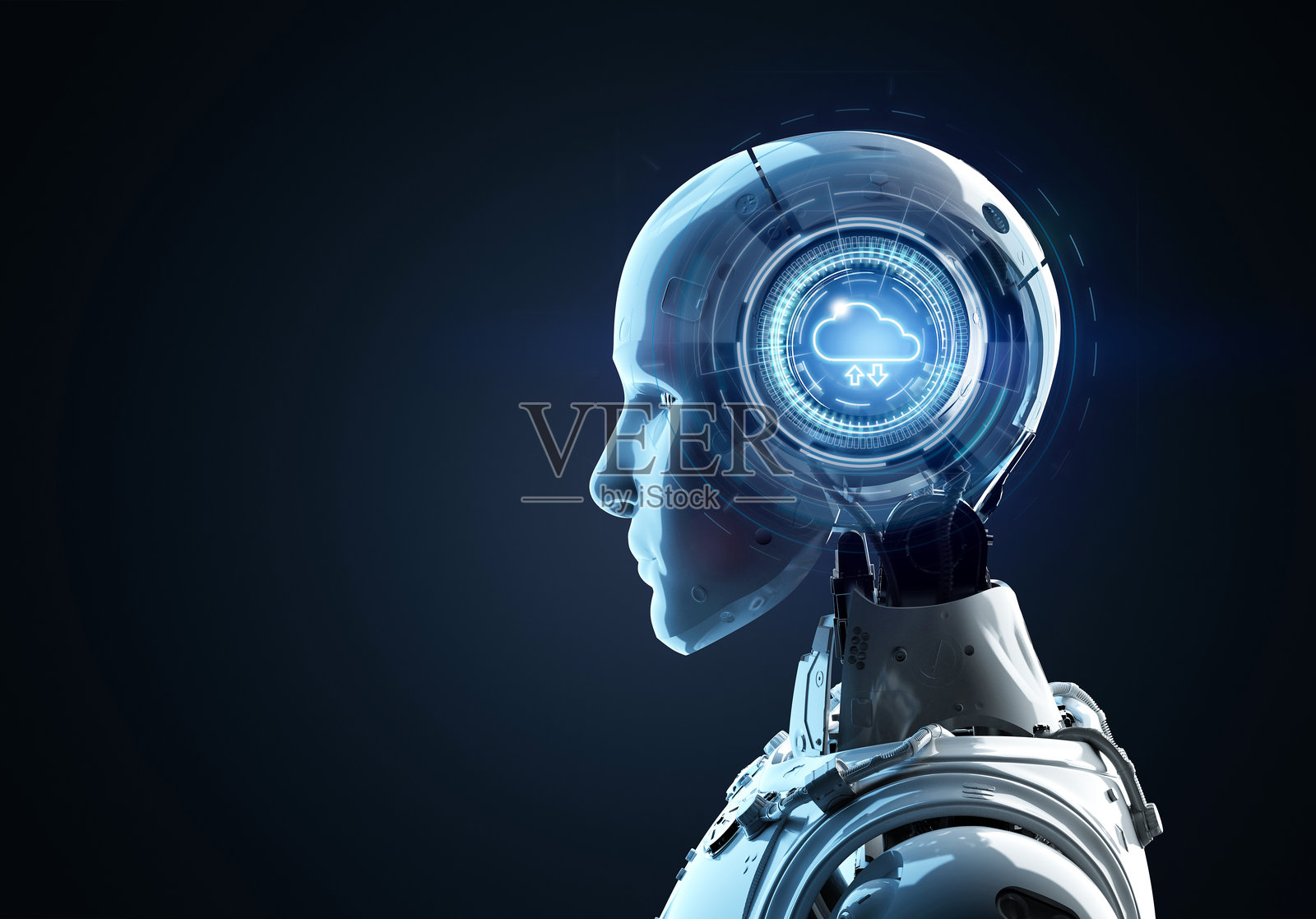 人工智能机器人会思考或计算照片摄影图片