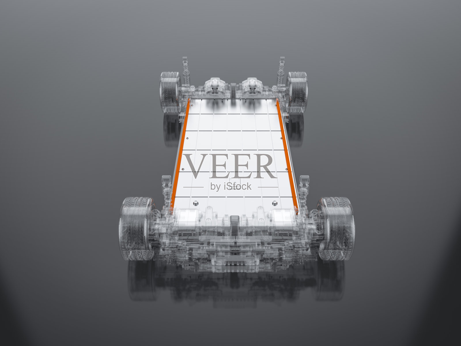 电动汽车电池与电池组模块在平台上照片摄影图片