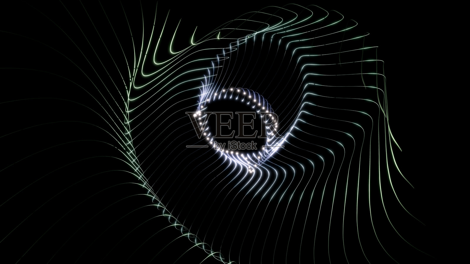 抽象系列照明点与长尾延伸出优雅的圆形图案。照片摄影图片